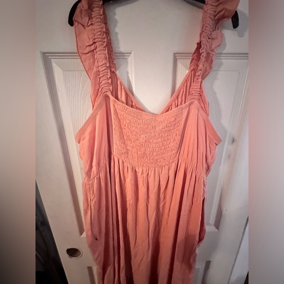 NWT Torrid Maxi Rayon Slub Ruffle Strap Tiered Dress in Peach Blossom Size 3X - Picture 10 of 12
